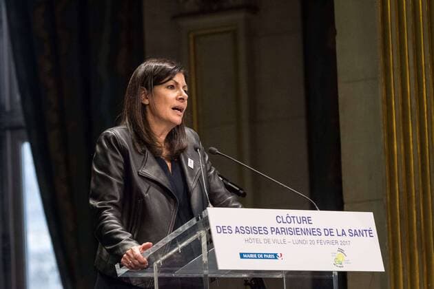 February 20, 2017 - Paris, France - Mayor of Paris Anne Hidalgo delivers a speech as she attends the closing ceremony of the first phase of the Paris Health Forum held in Paris, France on February 20, 2017. Paris France  - ZUMAn230 20170220_zaa_n230_405 Copyright: xJulienxMattiax