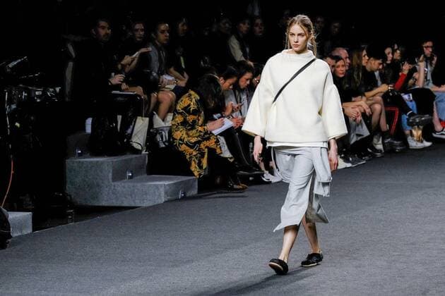February 21, 2017 - Madrid, Spain - A model walks the runway at the THREEONES show during the EGO Mercedes-Benz Madrid Fashion Week Autumn Winter 2017 2018 at IFEMA on February 21, 2017 in Madrid, Spain Madrid Spain  - ZUMAn230 20170221_zaa_n230_156 Copyright: xOscarxGonzalezx