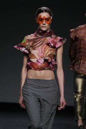 February 21, 2017 - Madrid, Spain - A model walks the runway at the ROCIO LASECA show during the EGO Mercedes-Benz Madrid Fashion Week Autumn Winter 2017 2018 at IFEMA on February 21, 2017 in Madrid, Spain Madrid Spain  - ZUMAn230 20170221_zaa_n230_226 Copyright: xOscarxGonzalezx