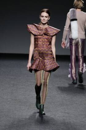 February 21, 2017 - Madrid, Spain - A model walks the runway at the ROCIO LASECA show during the EGO Mercedes-Benz Madrid Fashion Week Autumn Winter 2017 2018 at IFEMA on February 21, 2017 in Madrid, Spain Madrid Spain  - ZUMAn230 20170221_zaa_n230_193 Copyright: xOscarxGonzalezx