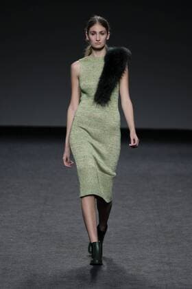 February 21, 2017 - Madrid, Spain - A model walks the runway at the ROCIO LASECA show during the EGO Mercedes-Benz Madrid Fashion Week Autumn Winter 2017 2018 at IFEMA on February 21, 2017 in Madrid, Spain Madrid Spain  - ZUMAn230 20170221_zaa_n230_265 Copyright: xOscarxGonzalezx