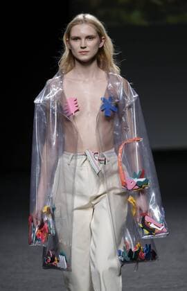 February 21, 2017 - Madrid, Spain - A model walks the runway at the OUTSIDERS DIVISION show during the EGO Mercedes-Benz Madrid Fashion Week Autumn Winter 2017 2018 at IFEMA on February 21, 2017 in Madrid, Spain Madrid Spain  - ZUMAn230 20170221_zaa_n230_176 Copyright: xOscarxGonzalezx