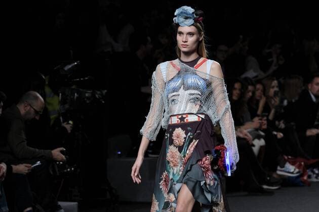 February 21, 2017 - Madrid, Spain - A model walks the runway at the AMAI RODRIGUEZ show during the EGO Mercedes-Benz Madrid Fashion Week Autumn Winter 2017 2018 at IFEMA on February 21, 2017 in Madrid, Spain Madrid Spain  - ZUMAn230 20170221_zaa_n230_323 Copyright: xOscarxGonzalezx