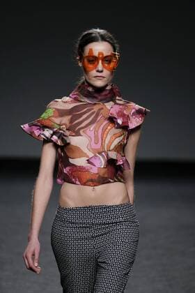 February 21, 2017 - Madrid, Spain - A model walks the runway at the ROCIO LASECA show during the EGO Mercedes-Benz Madrid Fashion Week Autumn Winter 2017 2018 at IFEMA on February 21, 2017 in Madrid, Spain Madrid Spain  - ZUMAn230 20170221_zaa_n230_217 Copyright: xOscarxGonzalezx