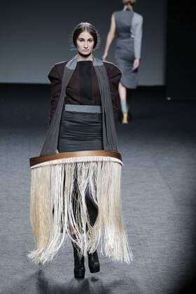February 21, 2017 - Madrid, Spain - A model walks the runway at the NACHO COSTA show during the EGO Mercedes-Benz Madrid Fashion Week Autumn Winter 2017 2018 at IFEMA on February 21, 2017 in Madrid, Spain Madrid Spain  - ZUMAn230 20170221_zaa_n230_444 Copyright: xOscarxGonzalezx