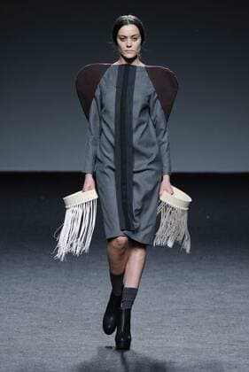 February 21, 2017 - Madrid, Spain - A model walks the runway at the NACHO COSTA show during the EGO Mercedes-Benz Madrid Fashion Week Autumn Winter 2017 2018 at IFEMA on February 21, 2017 in Madrid, Spain Madrid Spain  - ZUMAn230 20170221_zaa_n230_460 Copyright: xOscarxGonzalezx