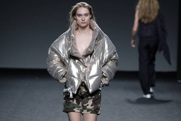 February 21, 2017 - Madrid, Spain - A model walks the runway at the BLIKVANGER show during the EGO Mercedes-Benz Madrid Fashion Week Autumn Winter 2017 2018 at IFEMA on February 21, 2017 in Madrid, Spain Madrid Spain  - ZUMAn230 20170221_zaa_n230_622 Copyright: xOscarxGonzalezx