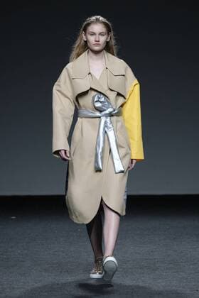 February 21, 2017 - Madrid, Spain - A model walks the runway at the BLIKVANGER show during the EGO Mercedes-Benz Madrid Fashion Week Autumn Winter 2017 2018 at IFEMA on February 21, 2017 in Madrid, Spain Madrid Spain  - ZUMAn230 20170221_zaa_n230_630 Copyright: xOscarxGonzalezx