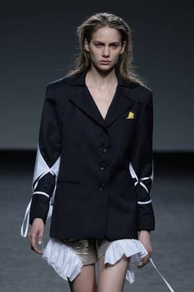 February 21, 2017 - Madrid, Spain - A model walks the runway at the BLIKVANGER show during the EGO Mercedes-Benz Madrid Fashion Week Autumn Winter 2017 2018 at IFEMA on February 21, 2017 in Madrid, Spain Madrid Spain  - ZUMAn230 20170221_zaa_n230_634 Copyright: xOscarxGonzalezx