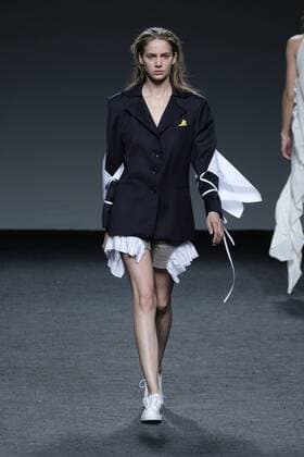 February 21, 2017 - Madrid, Spain - A model walks the runway at the BLIKVANGER show during the EGO Mercedes-Benz Madrid Fashion Week Autumn Winter 2017 2018 at IFEMA on February 21, 2017 in Madrid, Spain Madrid Spain  - ZUMAn230 20170221_zaa_n230_636 Copyright: xOscarxGonzalezx