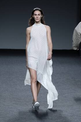 February 21, 2017 - Madrid, Spain - A model walks the runway at the BLIKVANGER show during the EGO Mercedes-Benz Madrid Fashion Week Autumn Winter 2017 2018 at IFEMA on February 21, 2017 in Madrid, Spain Madrid Spain  - ZUMAn230 20170221_zaa_n230_633 Copyright: xOscarxGonzalezx
