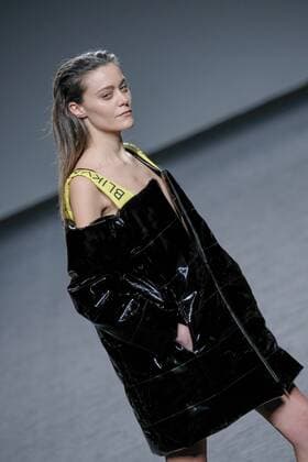 February 21, 2017 - Madrid, Spain - A model walks the runway at the BLIKVANGER show during the EGO Mercedes-Benz Madrid Fashion Week Autumn Winter 2017 2018 at IFEMA on February 21, 2017 in Madrid, Spain Madrid Spain  - ZUMAn230 20170221_zaa_n230_631 Copyright: xOscarxGonzalezx