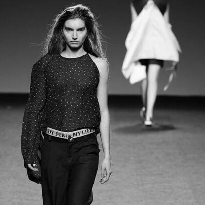 February 21, 2017 - Madrid, Spain - A model walks the runway at the BLIKVANGER show during the EGO Mercedes-Benz Madrid Fashion Week Autumn Winter 2017 2018 at IFEMA on February 21, 2017 in Madrid, Spain Madrid Spain  - ZUMAn230 20170221_zaa_n230_623 Copyright: xOscarxGonzalezx