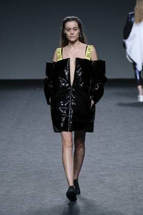 February 21, 2017 - Madrid, Spain - A model walks the runway at the BLIKVANGER show during the EGO Mercedes-Benz Madrid Fashion Week Autumn Winter 2017 2018 at IFEMA on February 21, 2017 in Madrid, Spain Madrid Spain  - ZUMAn230 20170221_zaa_n230_629 Copyright: xOscarxGonzalezx