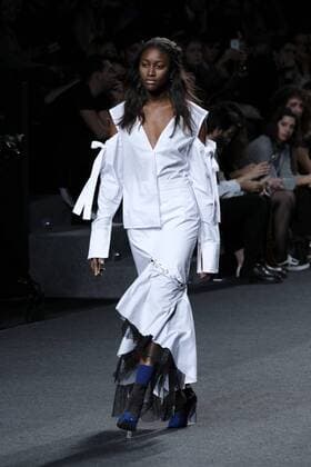 February 21, 2017 - Madrid, Spain - A model walks the runway at the JUAN CARLOS PAJARES show during the EGO Mercedes-Benz Madrid Fashion Week Autumn Winter 2017 2018 at IFEMA on February 21, 2017 in Madrid, Spain Madrid Spain  - ZUMAn230 20170221_zaa_n230_652 Copyright: xOscarxGonzalezx