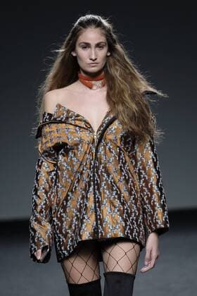 February 21, 2017 - Madrid, Spain - A model walks the runway at the JUAN CARLOS PAJARES show during the EGO Mercedes-Benz Madrid Fashion Week Autumn Winter 2017 2018 at IFEMA on February 21, 2017 in Madrid, Spain Madrid Spain  - ZUMAn230 20170221_zaa_n230_645 Copyright: xOscarxGonzalezx