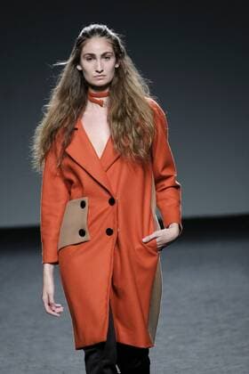 February 21, 2017 - Madrid, Spain - A model walks the runway at the JUAN CARLOS PAJARES show during the EGO Mercedes-Benz Madrid Fashion Week Autumn Winter 2017 2018 at IFEMA on February 21, 2017 in Madrid, Spain Madrid Spain  - ZUMAn230 20170221_zaa_n230_651 Copyright: xOscarxGonzalezx