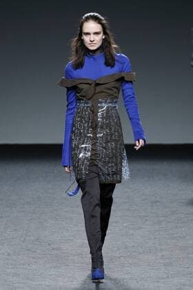 February 21, 2017 - Madrid, Spain - A model walks the runway at the JUAN CARLOS PAJARES show during the EGO Mercedes-Benz Madrid Fashion Week Autumn Winter 2017 2018 at IFEMA on February 21, 2017 in Madrid, Spain Madrid Spain  - ZUMAn230 20170221_zaa_n230_654 Copyright: xOscarxGonzalezx
