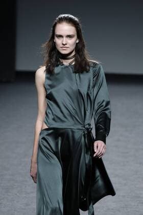 February 21, 2017 - Madrid, Spain - A model walks the runway at the JUAN CARLOS PAJARES show during the EGO Mercedes-Benz Madrid Fashion Week Autumn Winter 2017 2018 at IFEMA on February 21, 2017 in Madrid, Spain Madrid Spain  - ZUMAn230 20170221_zaa_n230_648 Copyright: xOscarxGonzalezx