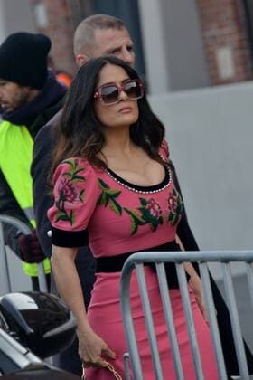Milan, Arrival guests at the Gucci show, Milan Fashion Week. Pictured: Salma Hayek  Copyright: xSimonexComix xIPAx xSimonexComix