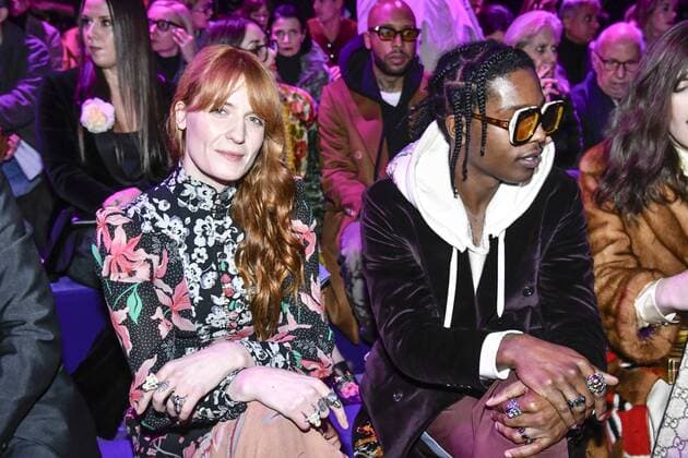 Milan woman s Fashion Week Fall Winter 2017 2018. Gucci Front row. Pictured: Florence Welch Asap Rocky  Copyright: xRiccardoxGiordanoxSickix xIPAx xFotosickix