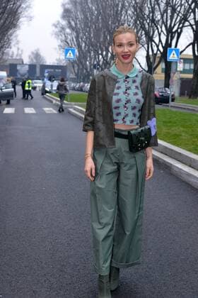 Milan Check guests in the parade of Emporio Armani, Milan Fashion Week. Pictured: Fiammetta Cicogna  Copyright: xSimonexComix xIPAx xComi Terenghix