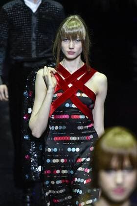 Milan woman s Fashion Week Fall Winter 2017 2018. Milano Moda donna , autunno inverno 2017 2018 . Emporio Armani Fashion Show Pictured: Model  Copyright: xRiccardoxGiordanoxSickix xIPAx xFotosickix