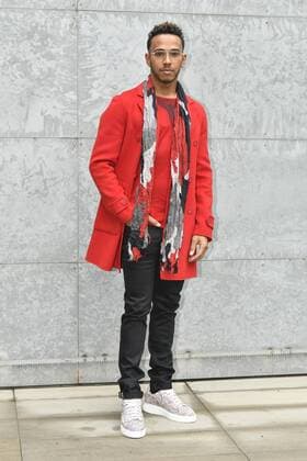 Milan woman s Fashion Week Fall Winter 2017 2018. Milano Moda donna , autunno inverno 2017 2018 . Emporio Armani arrivals Pictured: Lewis Hamilton  Copyright: xRiccardoxGiordanoxSickix xIPAx xFotosickix