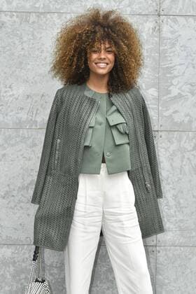 Milan woman s Fashion Week Fall Winter 2017 2018. Milano Moda donna , autunno inverno 2017 2018 . Emporio Armani arrivals Pictured: Tina Kunakey  Copyright: xRiccardoxGiordanoxSickix xIPAx xFotosickix