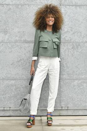 Milan woman s Fashion Week Fall Winter 2017 2018. Milano Moda donna , autunno inverno 2017 2018 . Emporio Armani arrivals Pictured: Tina Kunakey  Copyright: xRiccardoxGiordanoxSickix xIPAx xFotosickix