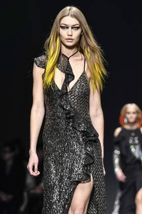 Milan woman s Fashion Week Fall Winter 2017 2018. Milano Moda donna , autunno inverno 2017 2018 . Versace fashion show Pictured: Gigi Hadid  Copyright: xRiccardoxGiordanoxSickix xIPAx xFotosickix