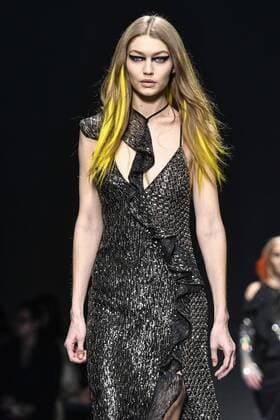 Milan woman s Fashion Week Fall Winter 2017 2018. Milano Moda donna , autunno inverno 2017 2018 . Versace fashion show Pictured: Gigi Hadid  Copyright: xRiccardoxGiordanoxSickix xIPAx xFotosickix