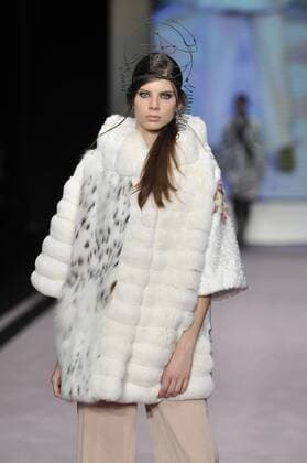 Italy: Mala Mati Fur Show A model walks the runway at the Mala Matì Fur show during Milan Fashion Week Fall Winter 2017 18.  GaetanoxPiazzolla