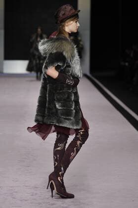 Italy: Rindi fur Show A model walks the runway at the Rindi Fur show during Milan Fashion Week Fall Winter 2017 18.  GaetanoxPiazzolla