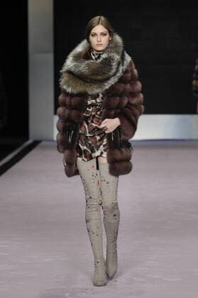 Italy: Rindi fur Show A model walks the runway at the Rindi Fur show during Milan Fashion Week Fall Winter 2017 18.  GaetanoxPiazzolla