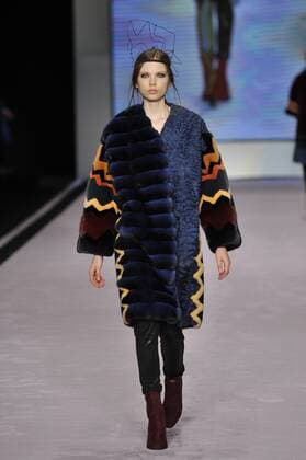 Italy: Mala Mati Fur Show A model walks the runway at the Mala Matì Fur show during Milan Fashion Week Fall Winter 2017 18.  GaetanoxPiazzolla