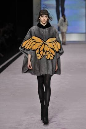Italy: Mala Mati Fur Show A model walks the runway at the Mala Matì Fur show during Milan Fashion Week Fall Winter 2017 18.  GaetanoxPiazzolla