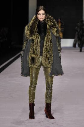 Italy: Rindi fur Show A model walks the runway at the Rindi Fur show during Milan Fashion Week Fall Winter 2017 18.  GaetanoxPiazzolla