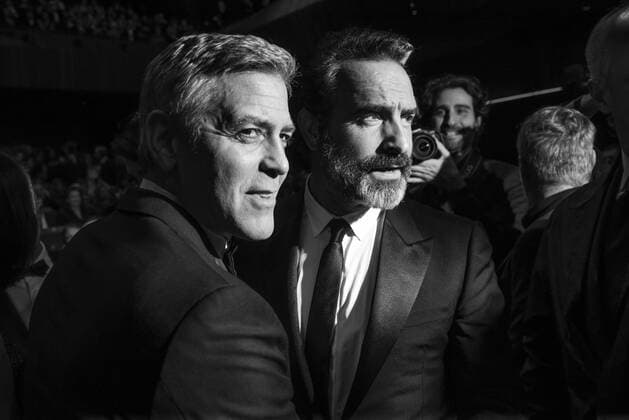215856 Arnal-Degun Starface 2017-02-24 Paris France 42eme ceremonie des CESAR. Salle.42th Cesar ceremony. Inside. Clooney, George; Dujardin, Jean  Copyright: xArnal-Degunx STAR_215856_023