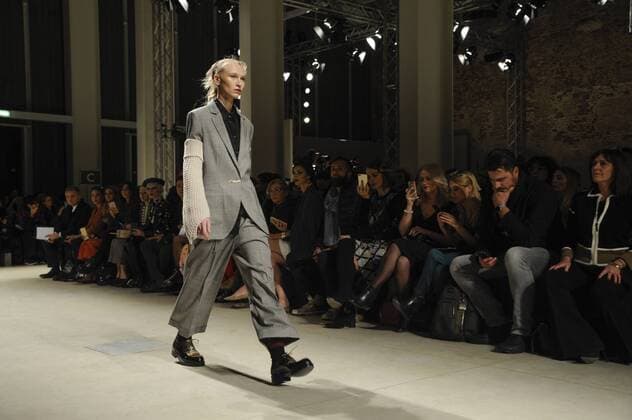 Italy: Cividini show as part of MFW A model walks the runway at the Cividini show during Milan Fashion Week Fall Winter 2017 18  GaetanoxPiazzolla