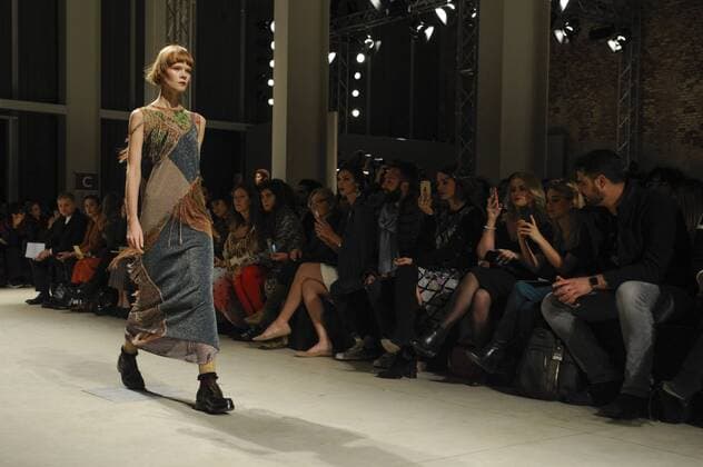 Italy: Cividini show as part of MFW A model walks the runway at the Cividini show during Milan Fashion Week Fall Winter 2017 18  GaetanoxPiazzolla