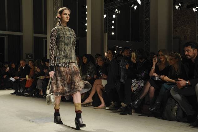 Italy: Cividini show as part of MFW A model walks the runway at the Cividini show during Milan Fashion Week Fall Winter 2017 18  GaetanoxPiazzolla