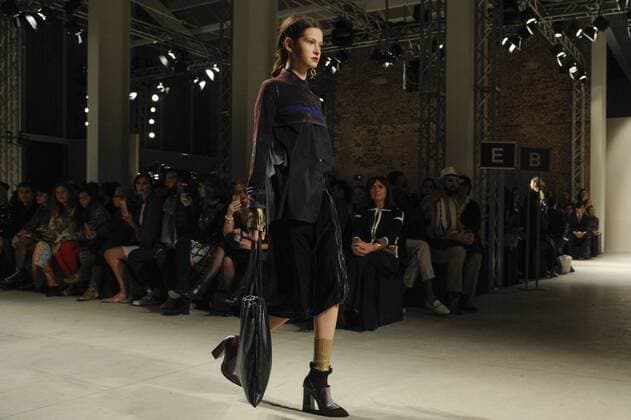 Italy: Cividini show as part of MFW A model walks the runway at the Cividini show during Milan Fashion Week Fall Winter 2017 18  GaetanoxPiazzolla