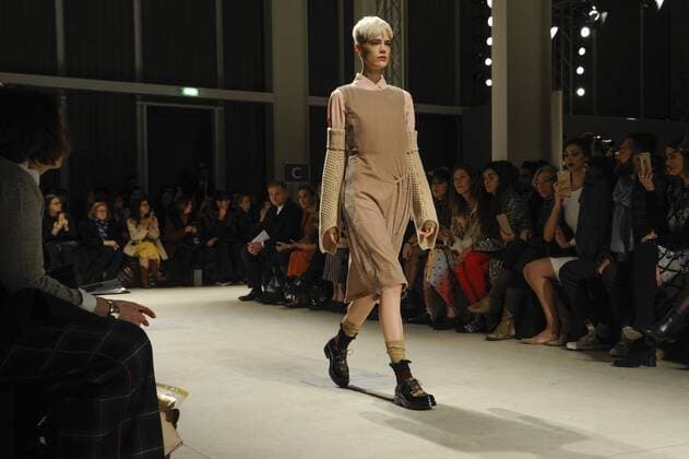 Italy: Cividini show as part of MFW A model walks the runway at the Cividini show during Milan Fashion Week Fall Winter 2017 18  GaetanoxPiazzolla
