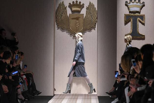 Milan woman s Fashion Week Fall Winter 2017 2018. Milano Moda donna , autunno inverno 2017 2018 . Trussardi fashion show Pictured: model  Copyright: xRiccardoxGiordanoxSickix xIPAx xFotosickix
