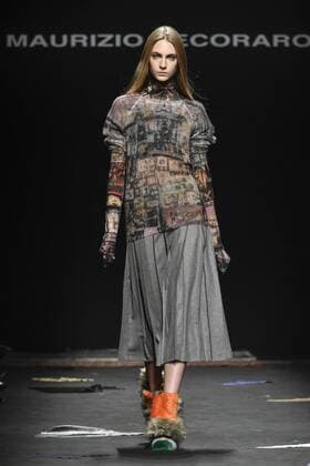 Milan woman s Fashion Week Fall Winter 2017 2018. Milano Moda donna , autunno inverno 2017 2018 . Maurizio Pecoraro fashion show Pictured: model  Copyright: xRiccardoxGiordanoxSickix xIPAx xFotosickix