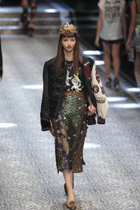 Milan woman s Fashion Week Fall Winter 2017 2018. D&G Fashion Show Pictured: model  Copyright: xSickix xIPAx xFotosickix