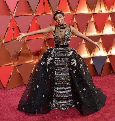 Actress singer Janelle Monae arrives on the red carpet for the 89th annual Academy Awards at the Dolby Theatre in the Hollywood section of Los Angeles on February 26, 2017.  LAP20170226708 JIMxRUYMEN