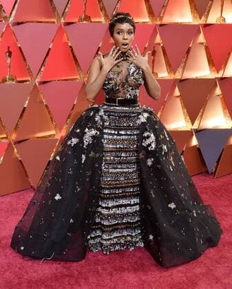 Actress singer Janelle Monae arrives on the red carpet for the 89th annual Academy Awards at the Dolby Theatre in the Hollywood section of Los Angeles on February 26, 2017.  LAP20170226711 JIMxRUYMEN