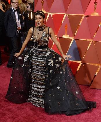 Actress singer Janelle Monae arrives on the red carpet for the 89th annual Academy Awards at the Dolby Theatre in the Hollywood section of Los Angeles on February 26, 2017.  LAP20170226722 JIMxRUYMEN